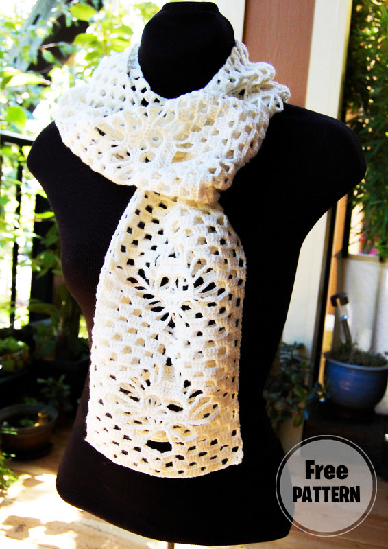Crochet Winter Wedding Scarf Free Pattern (2)