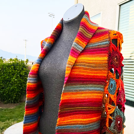 Easy Colorful Crochet Cardigan Free Pattern (1)