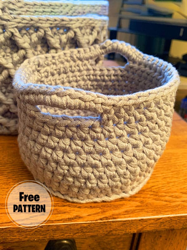 Grey Chunky Basket Crochet Pattern For Free
