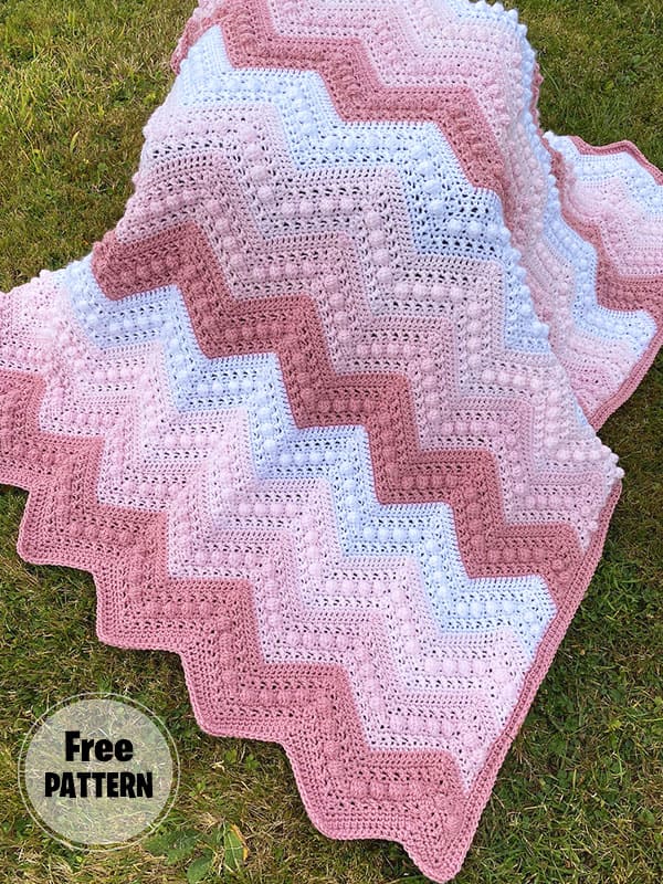 Three Pink Color Tones Best Baby Blanket Free Crochet Pattern