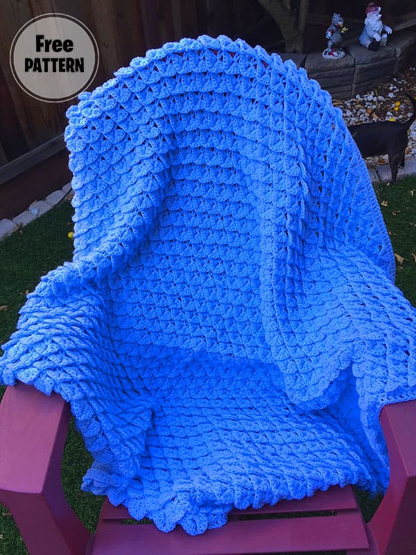 Blue Crocodile Free Baby Blanket Crochet Pattern