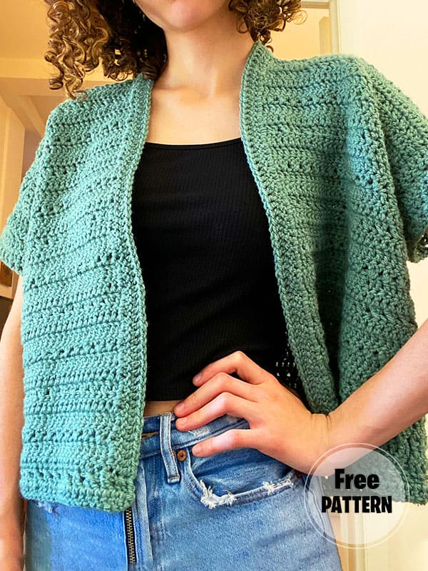 Short Morning Cardigan Free Crochet Pattern For Beginner