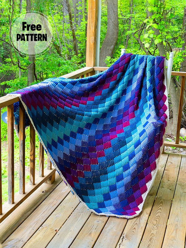 Colorful Entrelac Crochet Stitch For Blanket Free Pattern