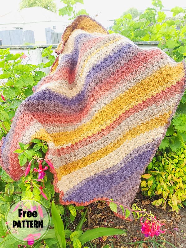 Cross Square Cute Baby Blanket Free Crochet Pattern