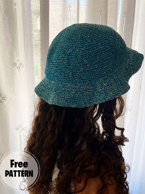 Light Blue Weekend Crochet Bucket Hat Free Pattern