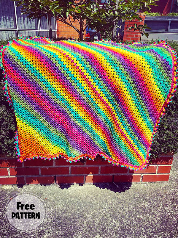 Northern Lights Square Crochet Blanket Free Granny Pattern