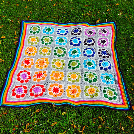Rainbow Quick And Easy Crochet Blanket Free Pattern