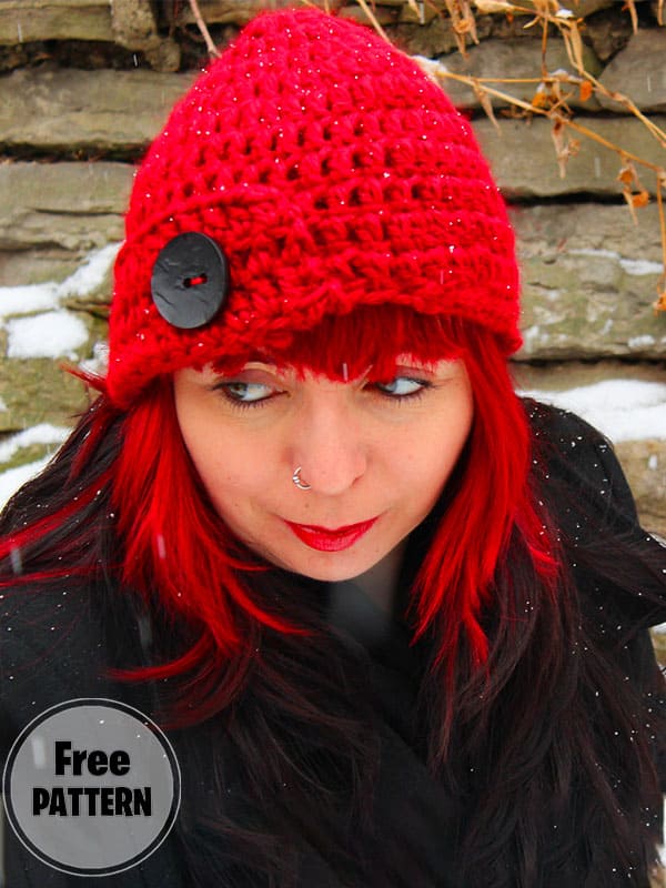 Red Super Bulky Crochet Hat Pattern Free PDF