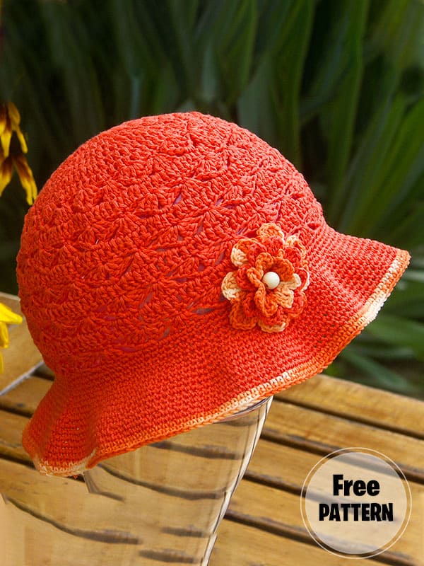 Tiny Flowers Crochet Bucket Hat Pattern PDF Free