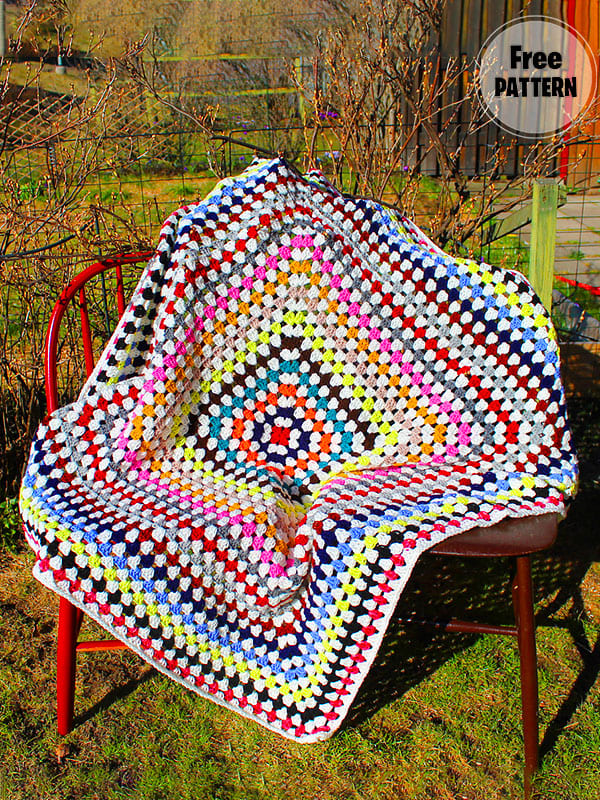 Beginner Blanket Free Granny Square Crochet Pattern PDF