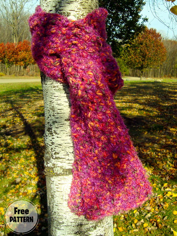 Best Stitch For Crochet Scarf Pink Free Pattern