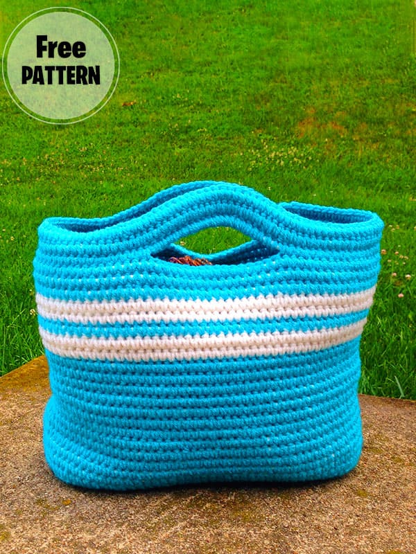 Blue Rope Free Crochet Basket Pattern