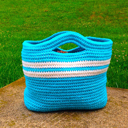 Blue Rope Free Crochet Basket Pattern