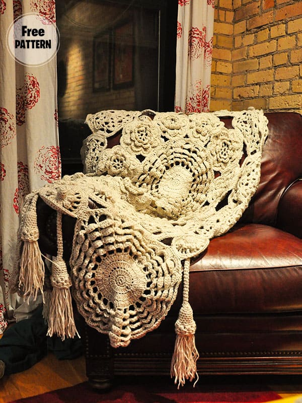 Circles Crochet Throw Blanket Free Pattern