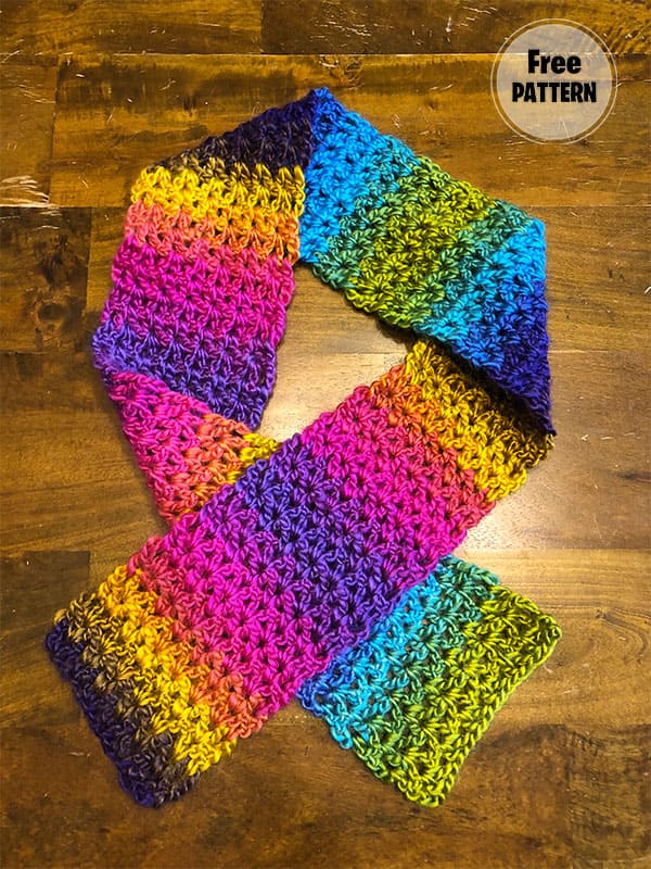 Easy One Skein Crochet Scarf Pattern