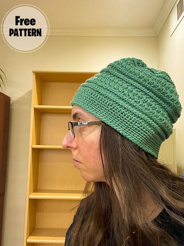 Lovely Green Free Slouchy Hat Crochet Pattern