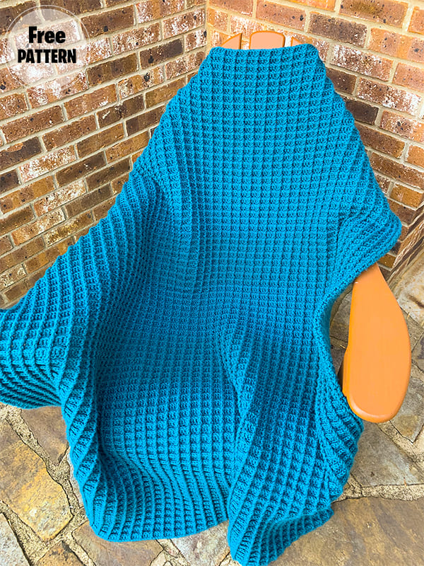 Modern Embossed Squares Free Crochet Blanket Pattern 