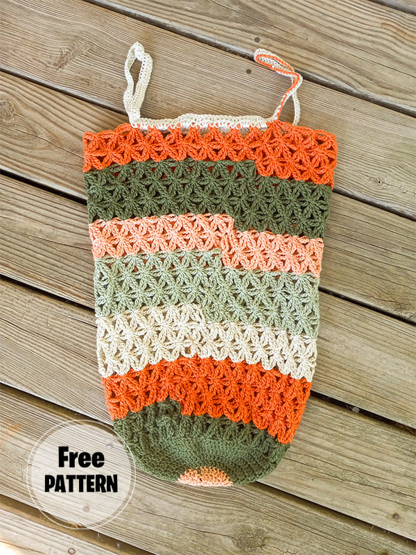 Star Square Lace Crochet Market Bag Free Pattern 