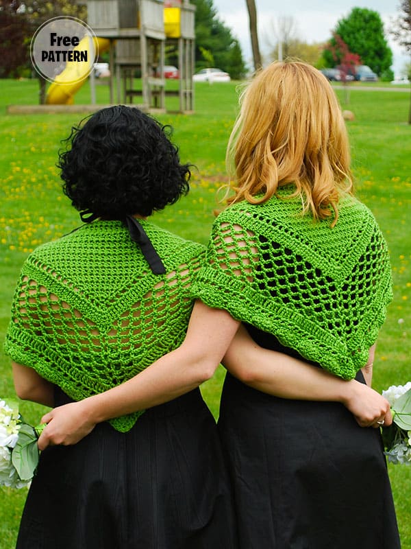 Woman Mantle Easy Crochet Triangle Shawl Pattern Free