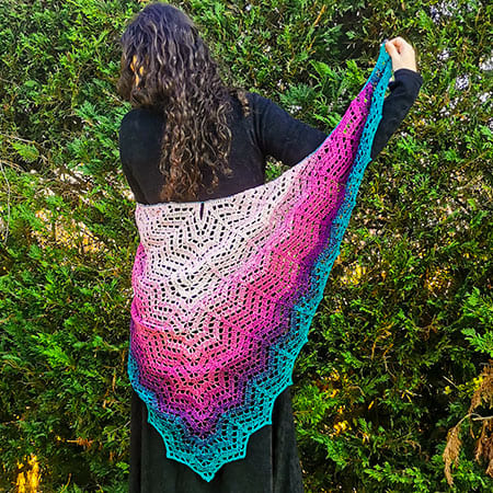 Colorful Wings Free Triangle Shawl Crochet Pattern PDF