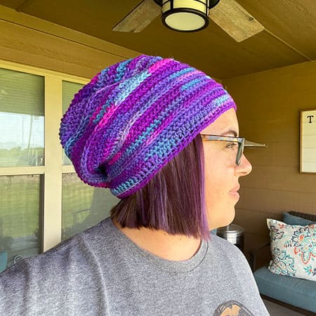Slouchy Free Crochet Hat Pattern For Adults